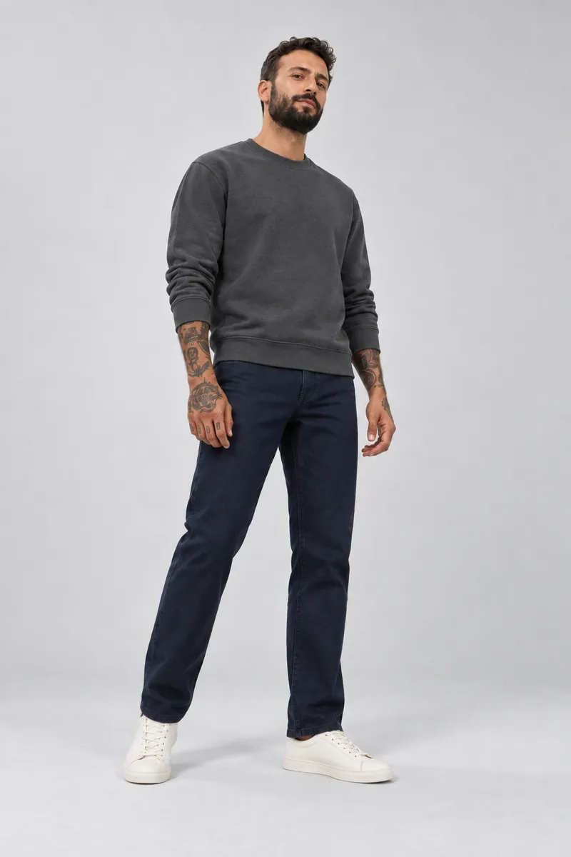 1001 Bisiklet Yaka Sweatshirt, Antrasit — Ön (Alçak açı · asimetrik ağırlık)