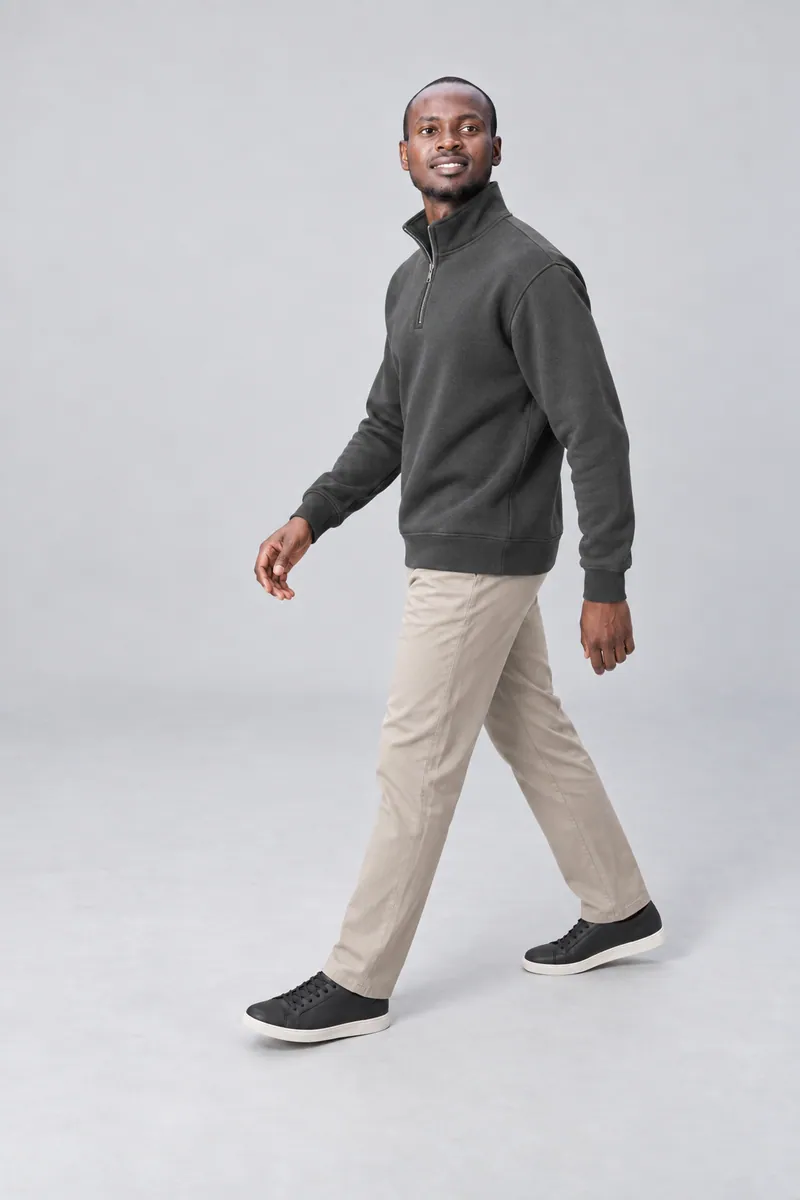 1003 Yarım Fermuarlı Dik Yaka Sweatshirt, Antrasit — Alternatif açı (Profil · geri geçiş)