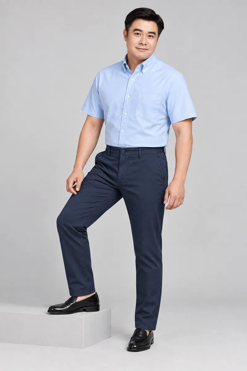 6101 Hafif Chino Pantolon, Koyu lacivert — Ön