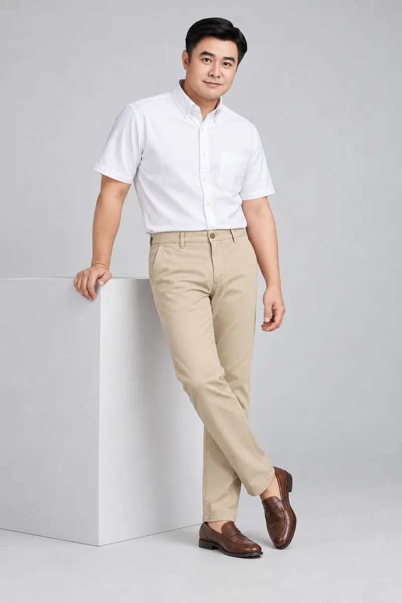 6101 Hafif Chino Pantolon, Taş — Alternatif açı