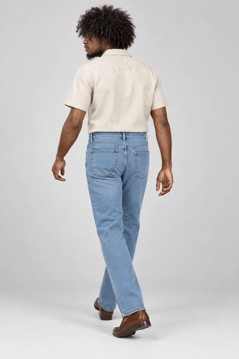 6104 Hafif Düz Paça Denim, Açık indigo — Arka