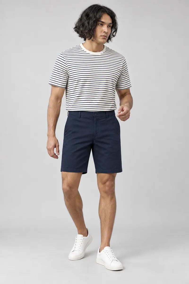 7101 Chino Şort, Koyu lacivert — Ön